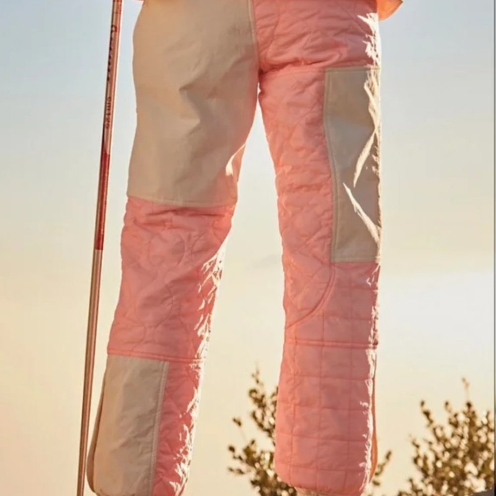 Free People Movement Pants Pink Landscape View Ski Waterproof Pants - Picture 4 of 9